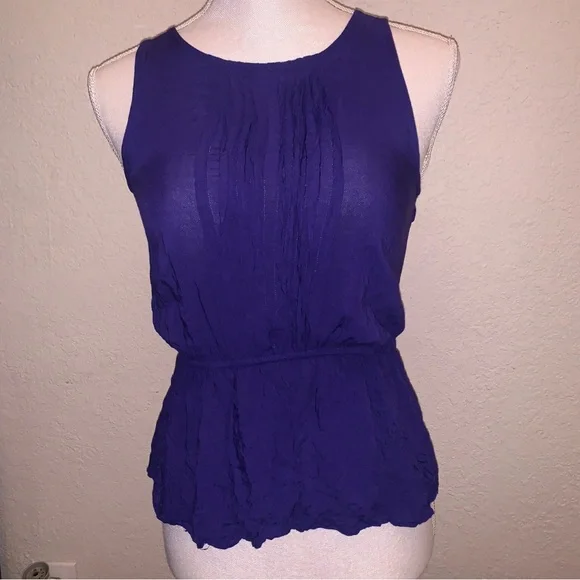 Chic Royal Blue/Purple Sleeveless Blouse - Picture 6 of 7